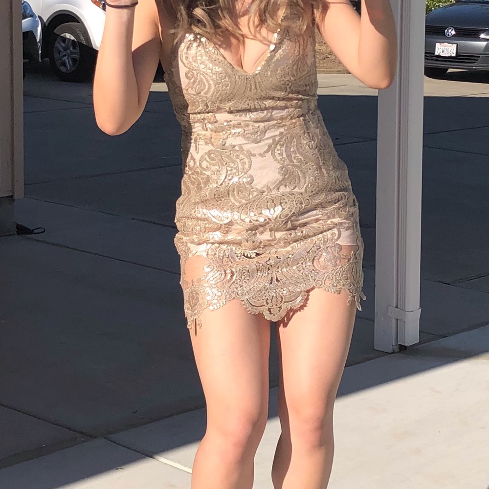 Gold lace dress (Tobi)